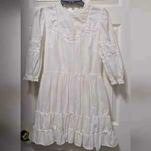 Reformation Miley Dress in Ivory White Size 8 Lace Cotton